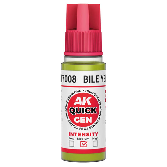 AK Quick Gen contrast paint Bile Yellow 18ml dropper bottle