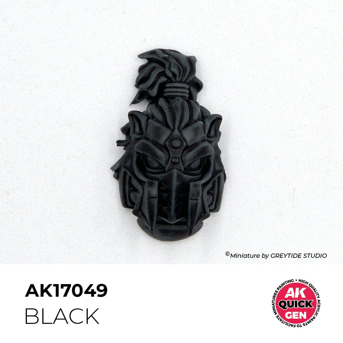 Sculpted helmeted head painted in one coat of AK Interactive Quick Gen Black AK17049
