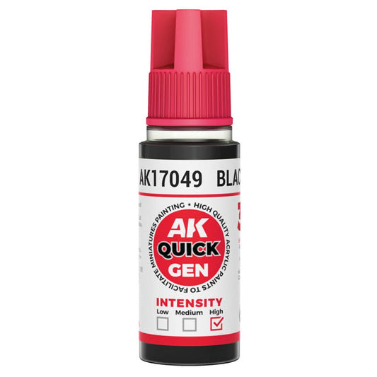 AK Quick Gen contrast paint Black 18ml dropper bottle