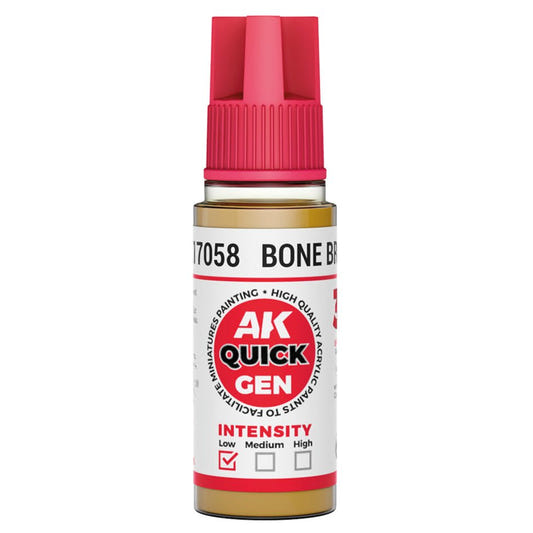 AK Quick Gen contrast paint Bone Brown 18ml dropper bottle