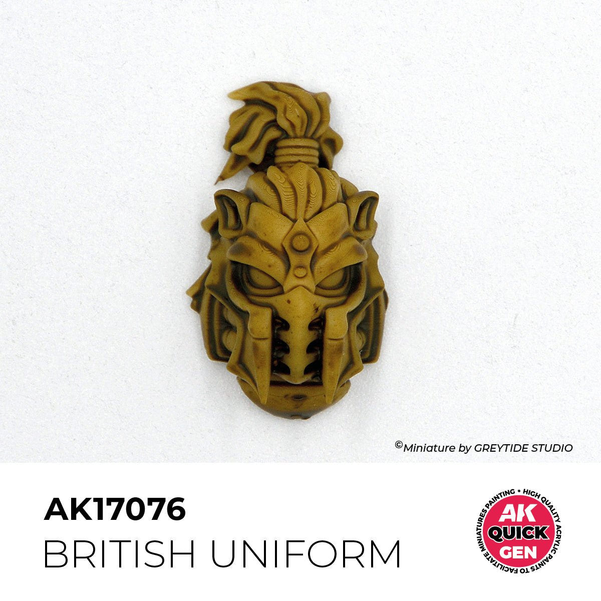 Helmeted miniature head painted in AK Interactive Quick Gen British Uniform, AK17076