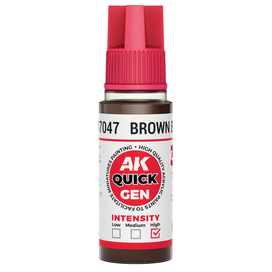 AK Quick Gen contrast paint Brown Black 18ml dropper bottle