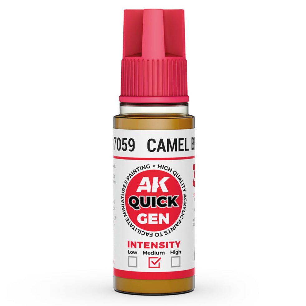 AK Quick Gen contrast paint Camel Brown 18ml dropper bottle