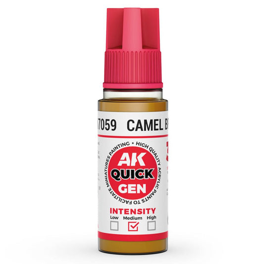 AK Quick Gen contrast paint Camel Brown 18ml dropper bottle