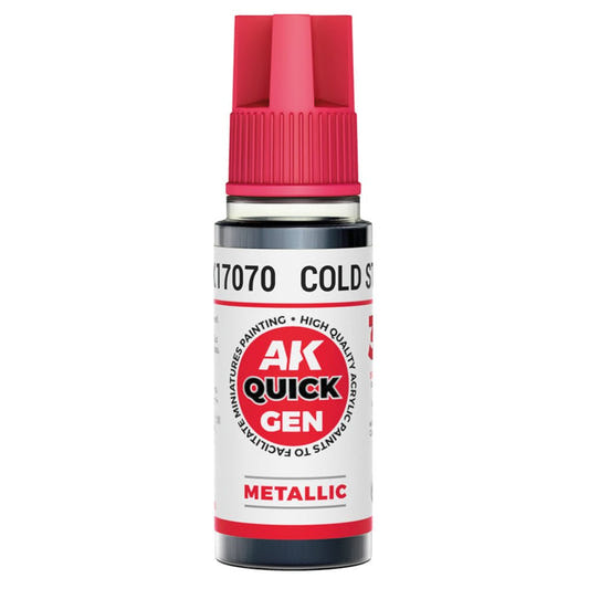 AK Quick Gen contrast paint Cold Steel 18ml dropper bottle