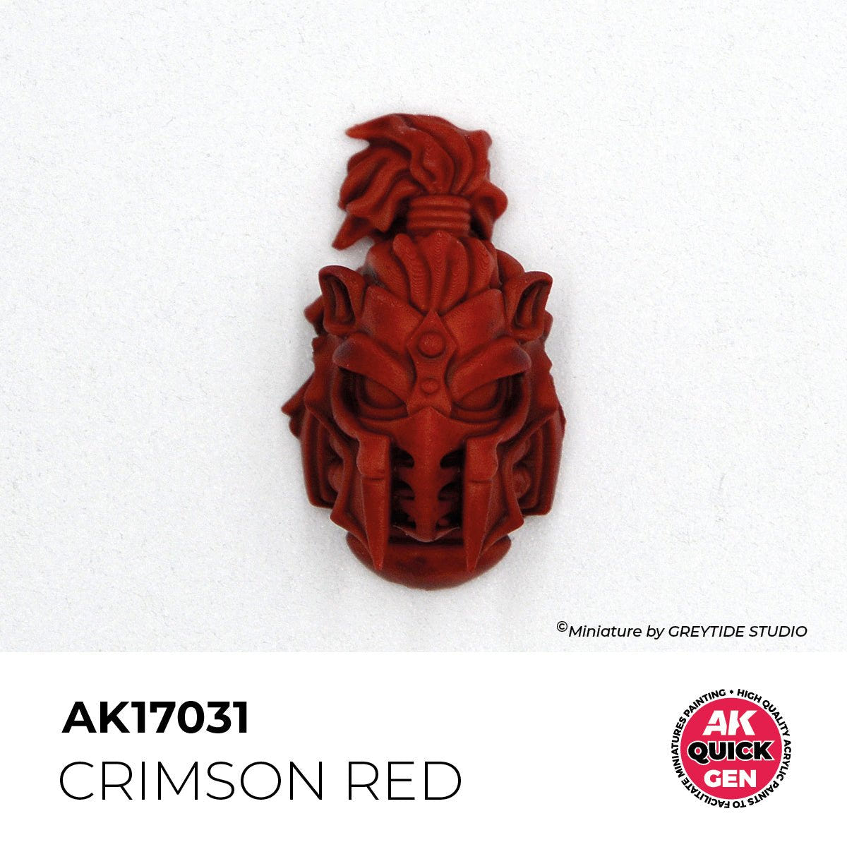Painted miniature helmet in AK Interactive Quick Gen Crimson Red AK17031, one-coat finish