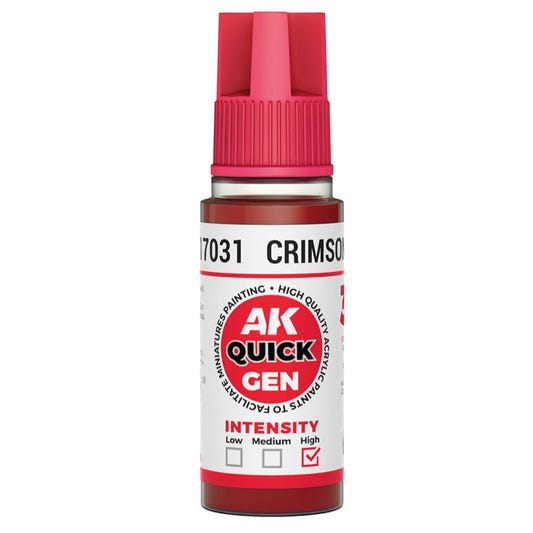 AK Quick Gen contrast paint Crimson Red 18ml dropper bottle