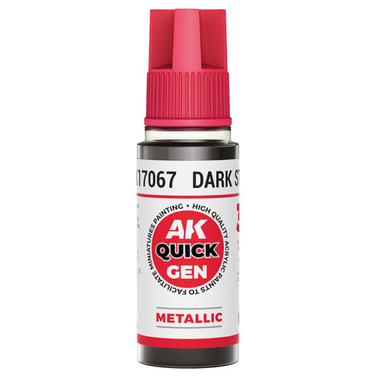AK Quick Gen contrast paint Dark Steel 18ml dropper bottle
