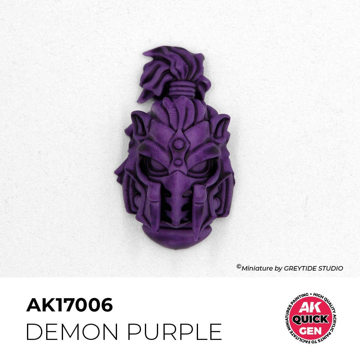 Sculpted fantasy head painted in one coat of AK Interactive Quick Gen Demon Purple AK17006