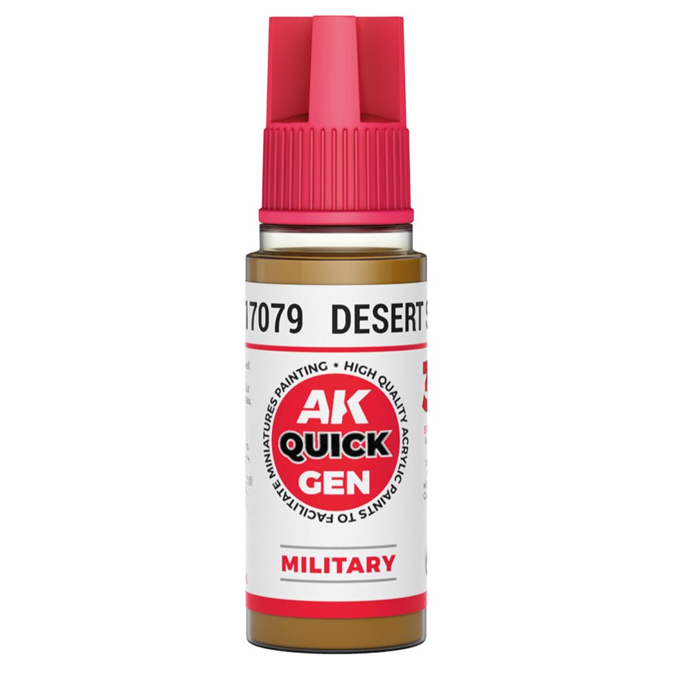 AK Quick Gen contrast paint Desert Sand 18ml dropper bottle