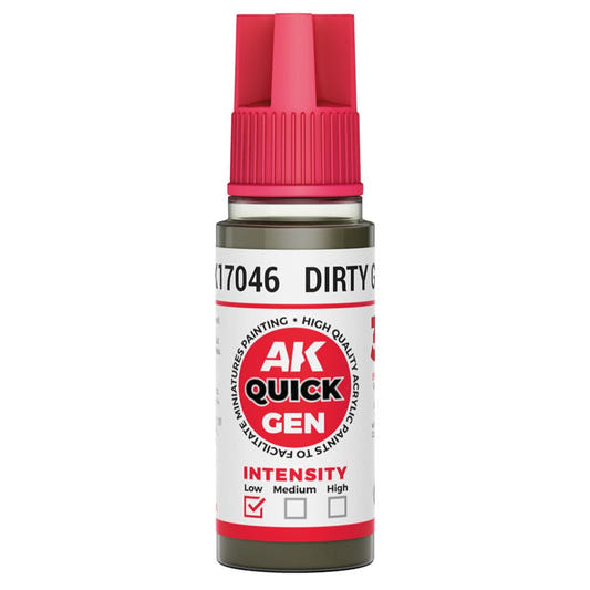 AK Quick Gen contrast paint Dirty Grey 18ml dropper bottle