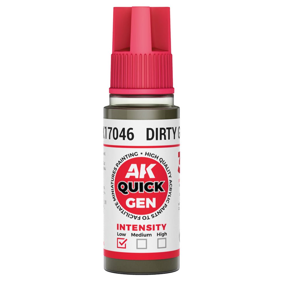 AK Quick Gen contrast paint Dirty Grey 18ml dropper bottle