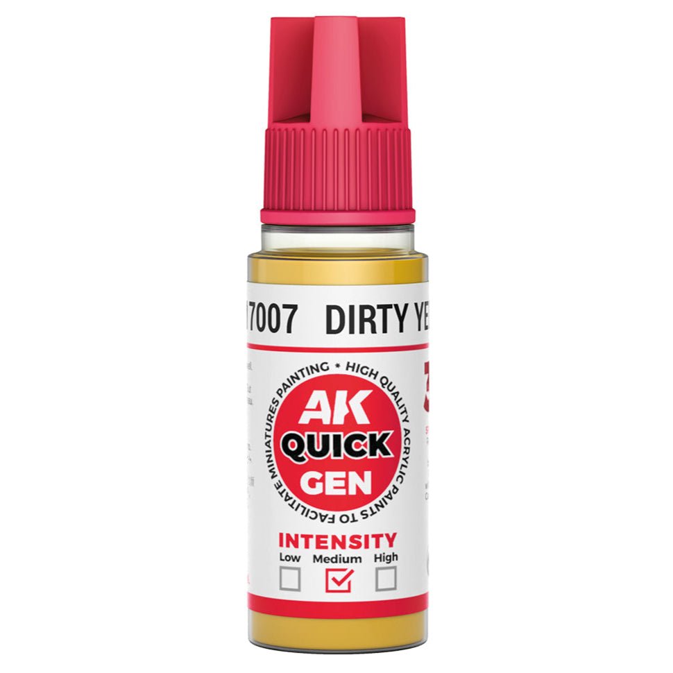 AK Quick Gen contrast paint Dirty Yellow 18ml dropper bottle