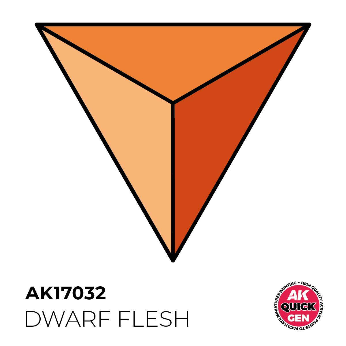 AK Interactive Quick Gen Dwarf Flesh AK17032 colour swatch showing shadow, mid and highlight tones
