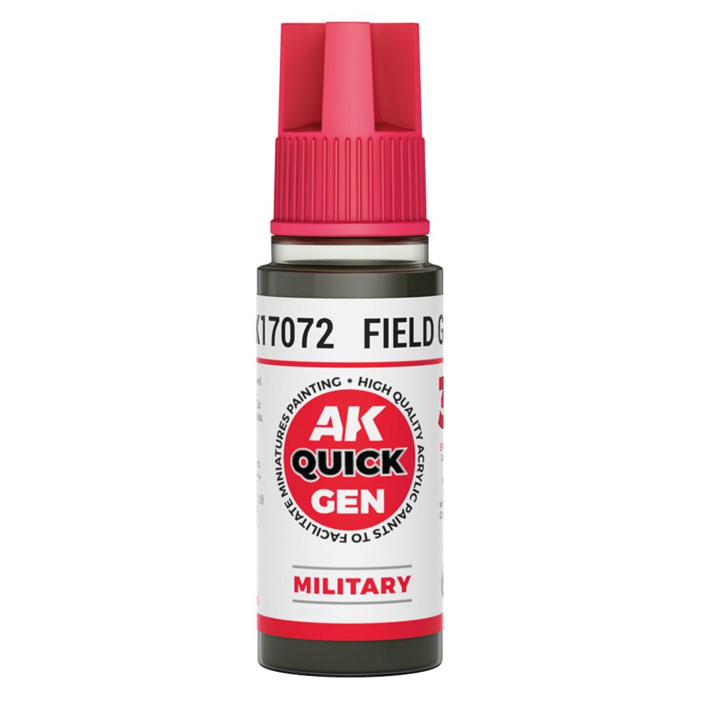 AK Quick Gen contrast paint Field Grey 18ml dropper bottle
