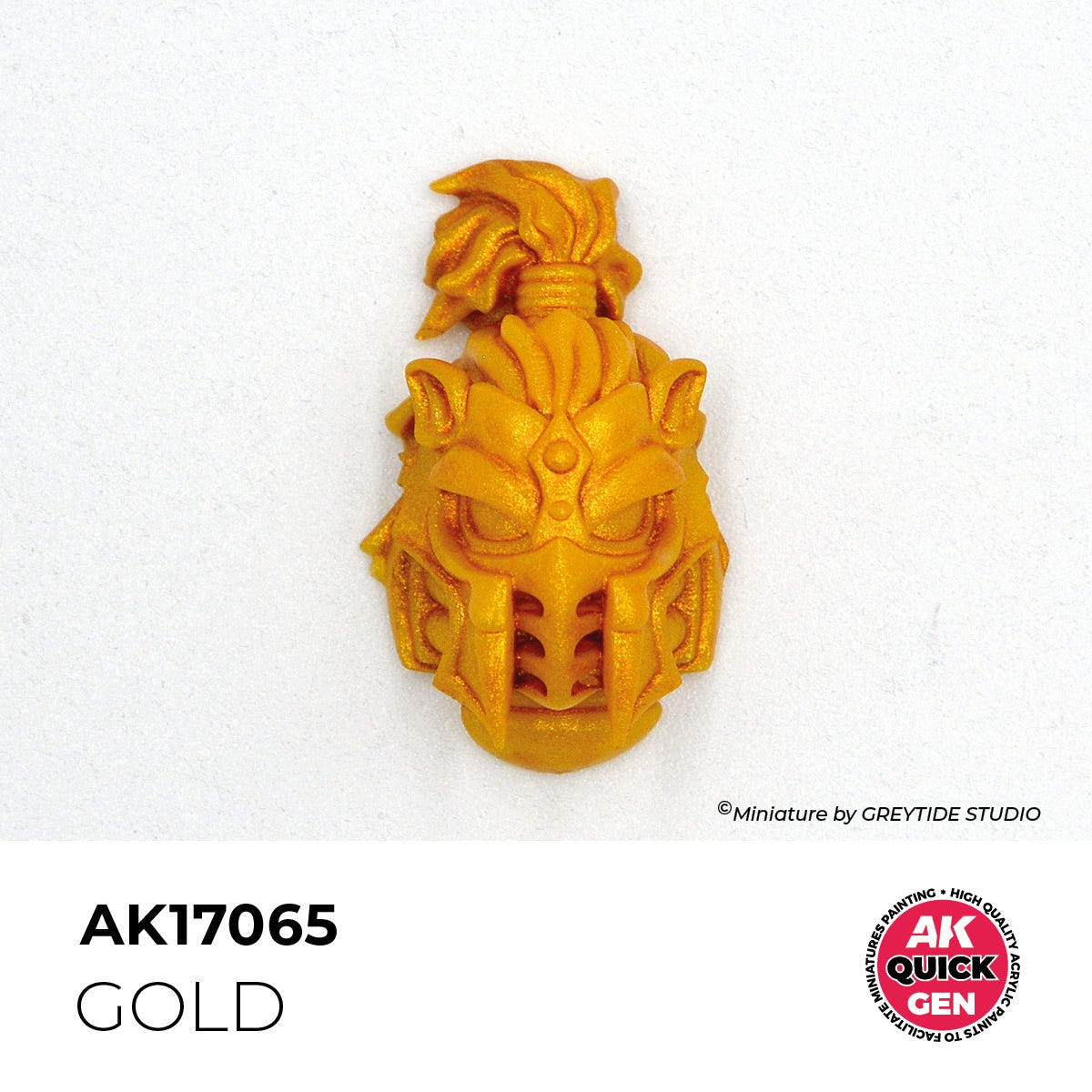 AK Interactive Quick Gen Gold (AK17065) self-shading in one coat on a sculpted warrior helm