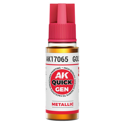 AK Quick Gen contrast paint Gold 18ml dropper bottle