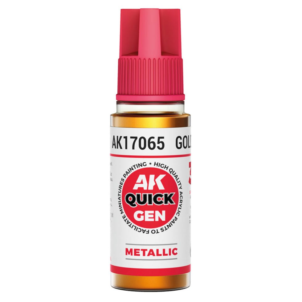AK Quick Gen contrast paint Gold 18ml dropper bottle
