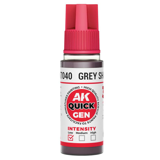 AK Quick Gen contrast paint Grey Shadow 18ml dropper bottle