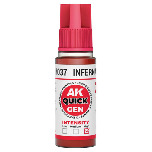AK Quick Gen contrast paint Infernal Red 18ml dropper bottle