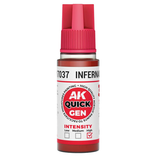AK Quick Gen contrast paint Infernal Red 18ml dropper bottle