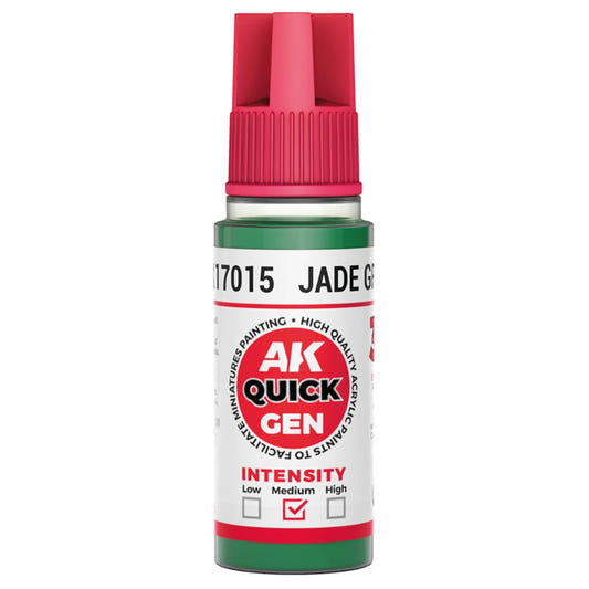 AK Quick Gen contrast paint Jade Green 18ml dropper bottle