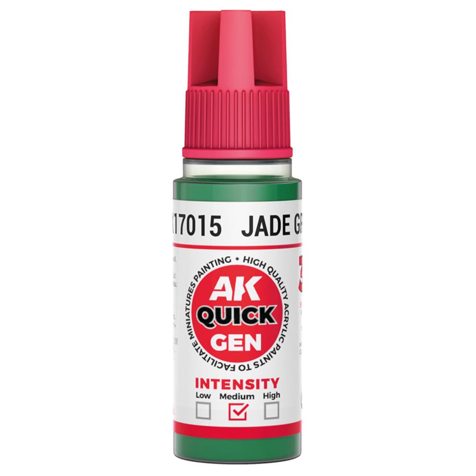 AK Quick Gen contrast paint Jade Green 18ml dropper bottle