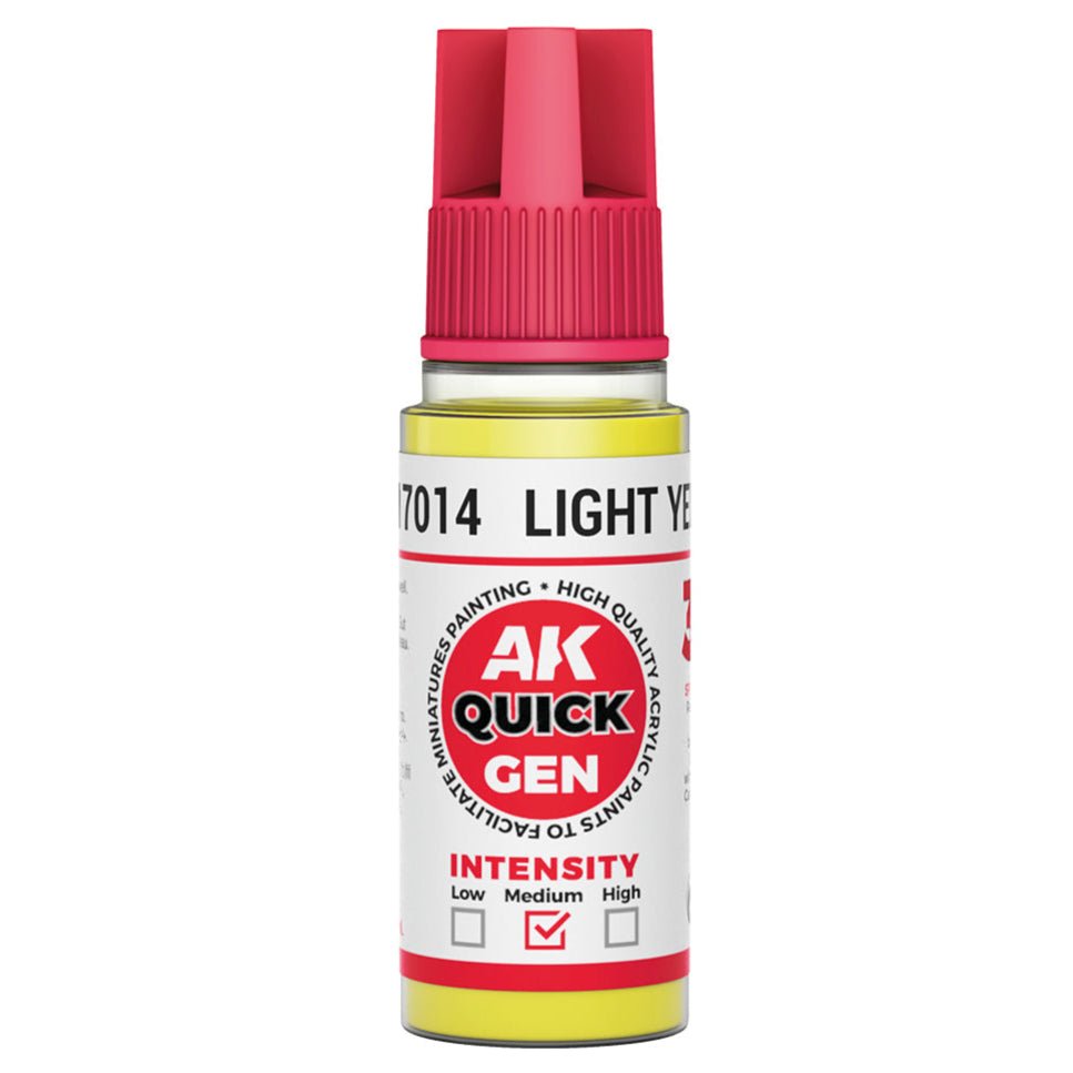 AK Quick Gen contrast paint Light Yellow 18ml dropper bottle