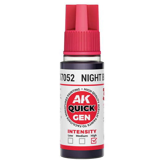 AK Quick Gen contrast paint Night Black 18ml dropper bottle