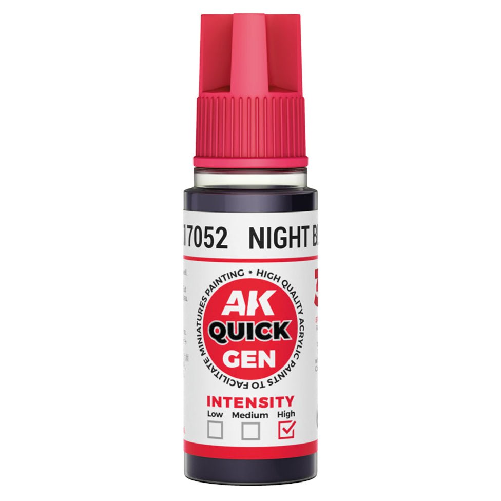 AK Quick Gen contrast paint Night Black 18ml dropper bottle