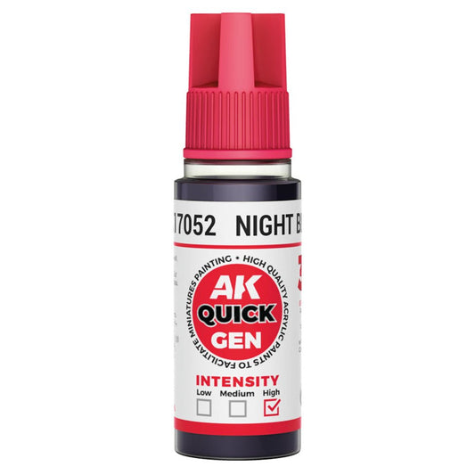 AK Quick Gen contrast paint Night Black 18ml dropper bottle