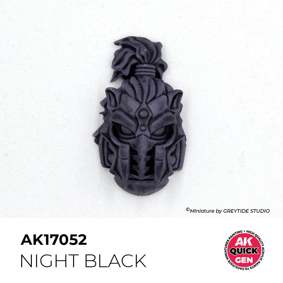 Sculpted helmet painted with AK Interactive Quick Gen Night Black AK17052 showing one-coat shading