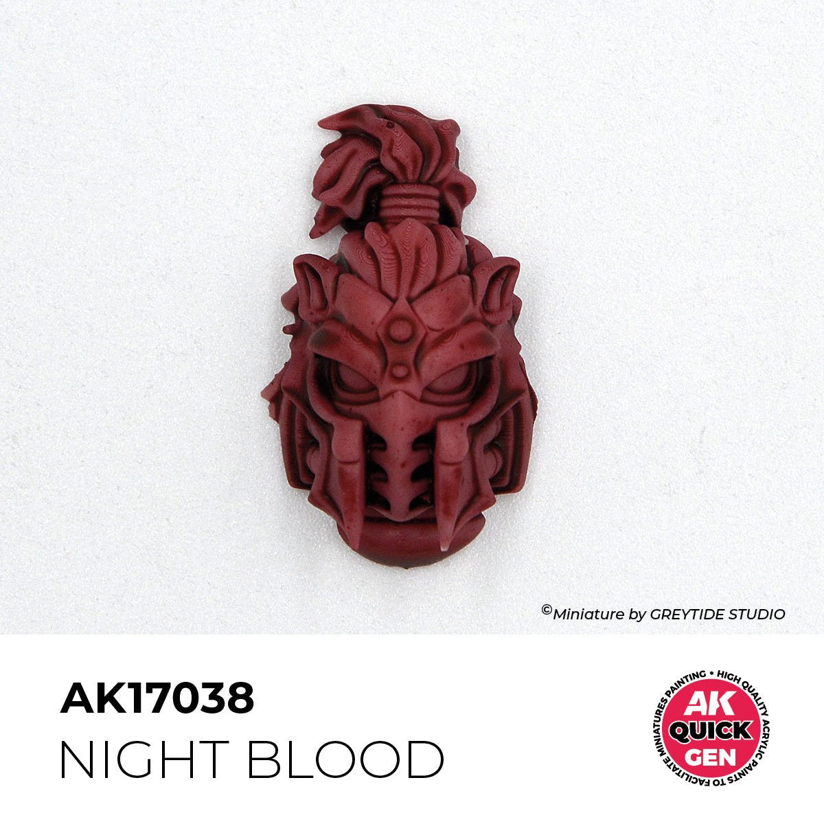 Sculpted fantasy head painted in one coat of AK Interactive Quick Gen Night Blood AK17038