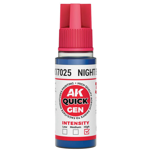 AK Quick Gen contrast paint Night Blue 18ml dropper bottle