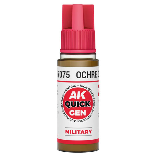 AK Quick Gen contrast paint Ochre Green 18ml dropper bottle