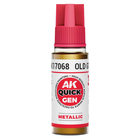 AK Quick Gen contrast paint Old Gold 18ml dropper bottle