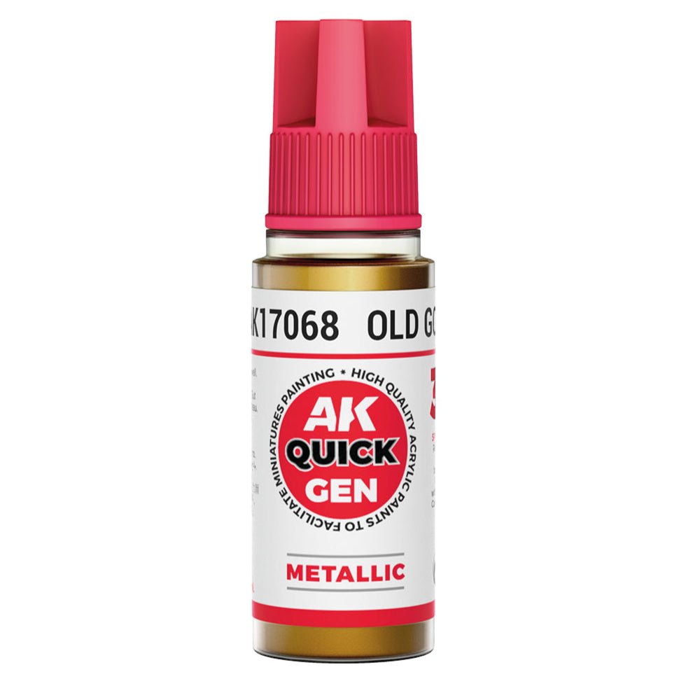 AK Quick Gen contrast paint Old Gold 18ml dropper bottle