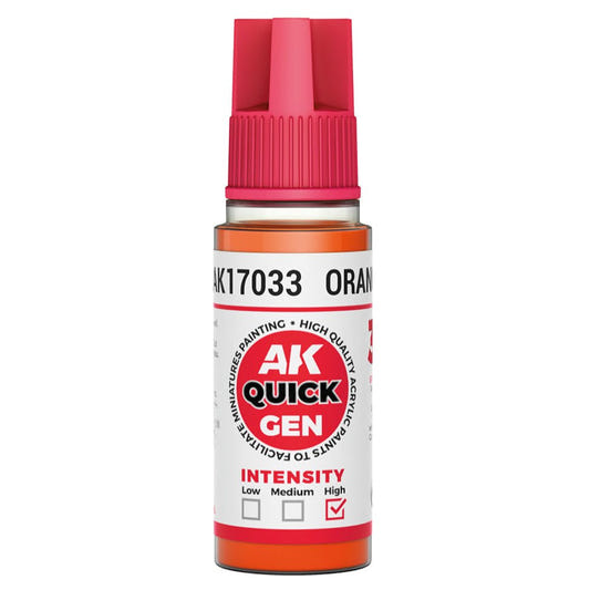 AK Quick Gen contrast paint Orange 18ml dropper bottle