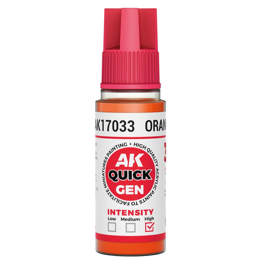 AK Quick Gen contrast paint Orange 18ml dropper bottle