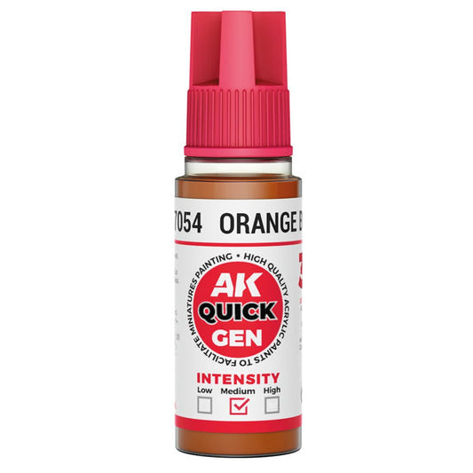 AK Quick Gen contrast paint Orange Brown 18ml dropper bottle