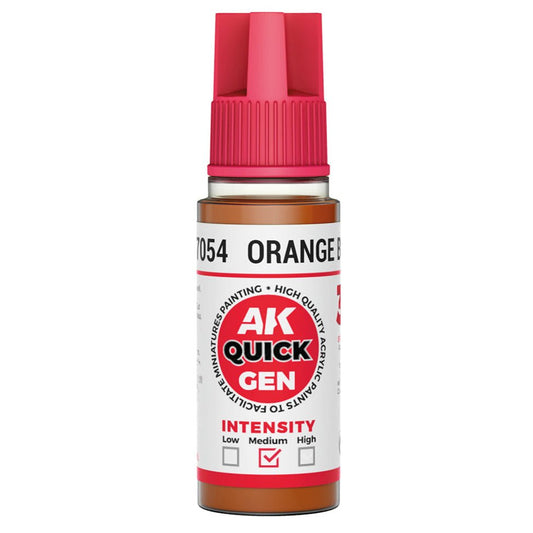 AK Quick Gen contrast paint Orange Brown 18ml dropper bottle