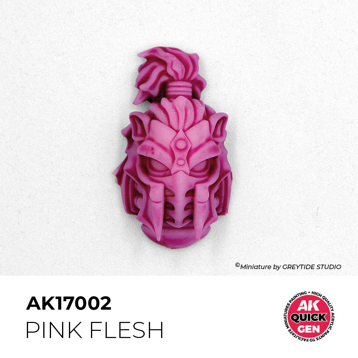 Sculpted fantasy head painted in one coat of AK Interactive Quick Gen Pink Flesh AK17002