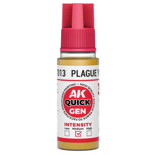 AK Quick Gen contrast paint Plague Yellow 18ml dropper bottle