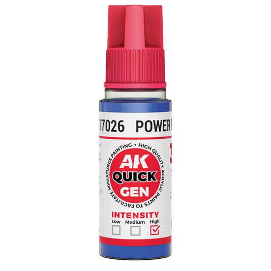 AK Quick Gen contrast paint Power Blue 18ml dropper bottle