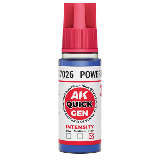 AK Quick Gen contrast paint Power Blue 18ml dropper bottle