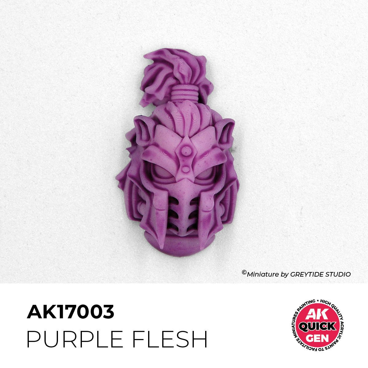 AK Interactive Quick Gen Purple Flesh (AK17003) self-shading in one coat on a sculpted warrior helm