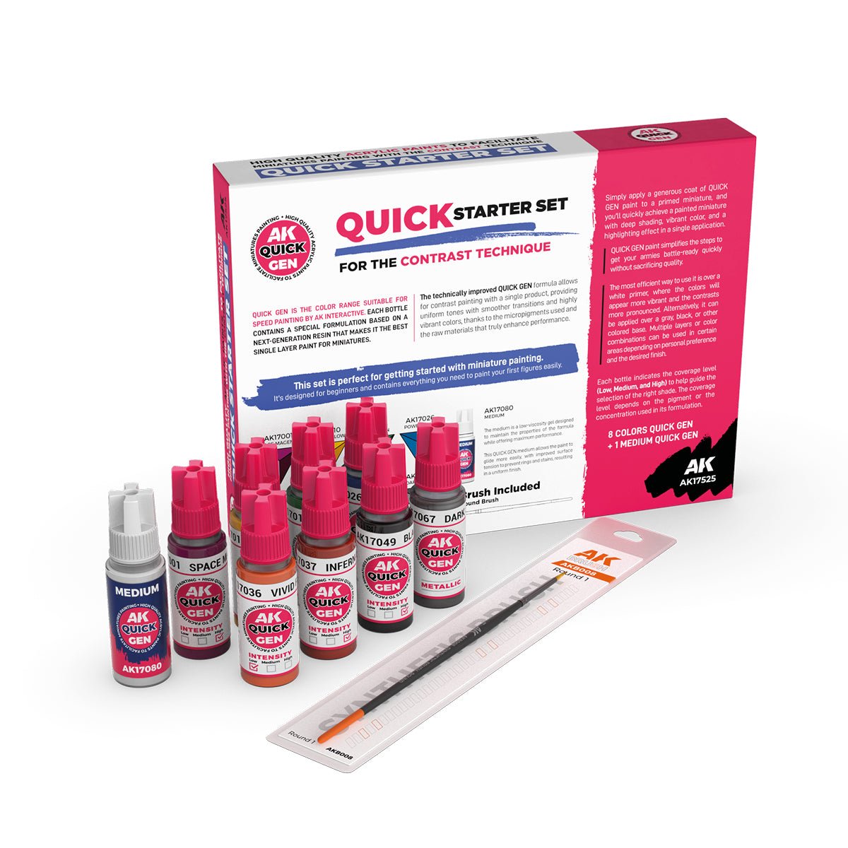 AK Interactive Quick Gen - Quick Starter Set & Brush AK17525 - Loaded Dice