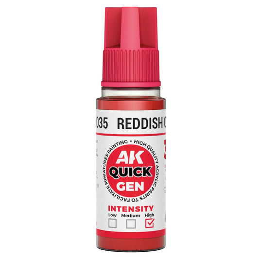 AK Quick Gen contrast paint Reddish Orange 18ml dropper bottle