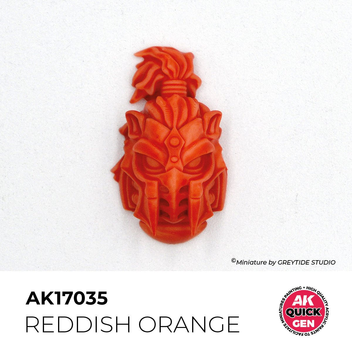 AK Interactive Quick Gen Reddish Orange (AK17035) self-shading in one coat on a sculpted warrior helm