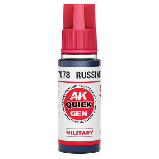 AK Quick Gen contrast paint Russian Blue 18ml dropper bottle